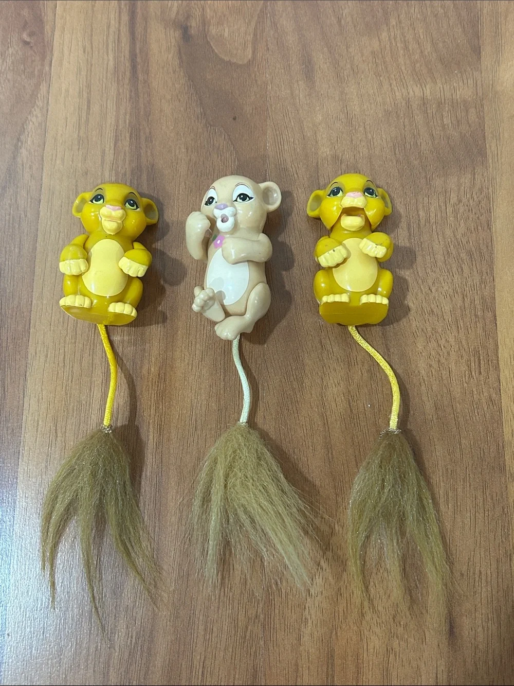 Mattel Yellow & Beige Plush-Tail Animal Pull Toys